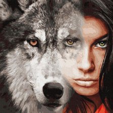 Схема вышивки «люди животные волк»