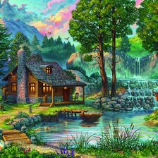 Схема вышивки «домик»