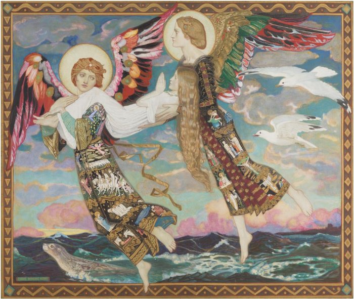 John Duncan, Saint Bride - море, ангелы, религия - оригинал