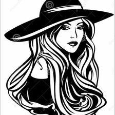 Схема вышивки «Девушка в шляпе»