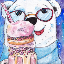 Схема вышивки «Белый мишка»