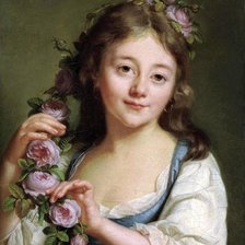 Схема вышивки «Девушка с розами»