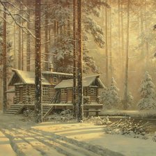 Схема вышивки «Домик в лесу»