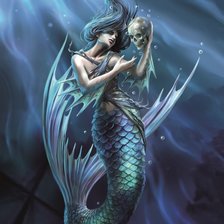 Схема вышивки «Русалка с черепом»