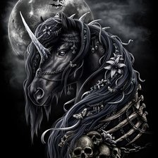 Схема вышивки «Чёрный единорог»