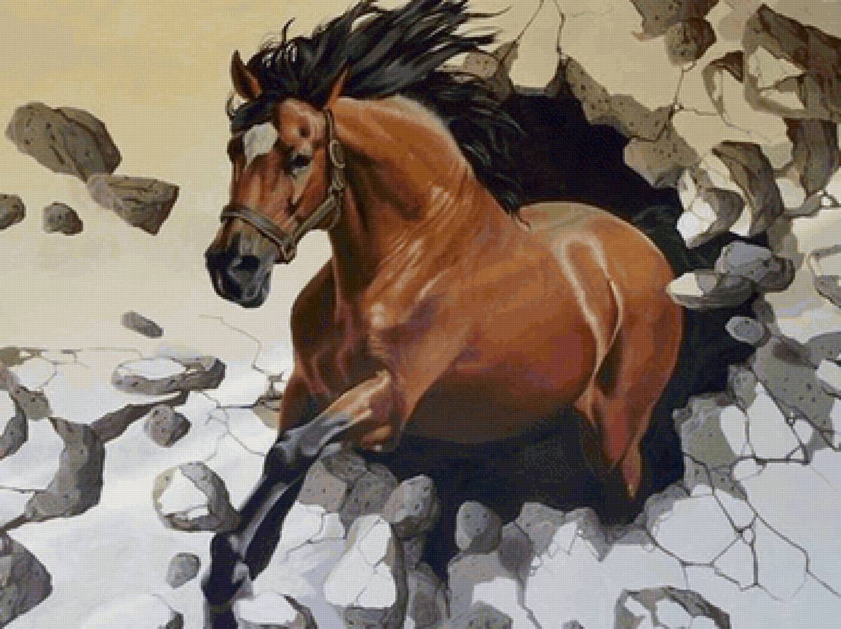 Cavalo. - animais.pintura. - предпросмотр