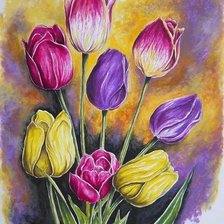 Схема вышивки «Тюльпаны»