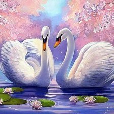 Схема вышивки «лебеди»