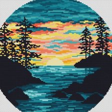 Схема вышивки «пейзаж»