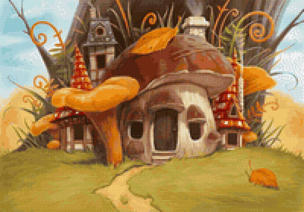 грибной домик - гриб, домик - предпросмотр