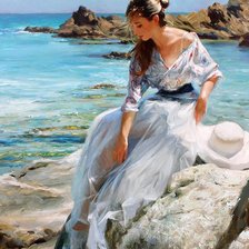 Схема вышивки «девушка у окна»