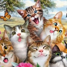 Схема вышивки «Gatitos»