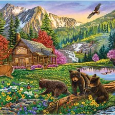 Схема вышивки «Casa nas montanhas.»