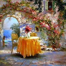 Схема вышивки «Жёлтая скатерть.»