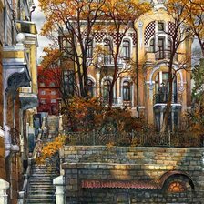 Схема вышивки «Осень в городе»