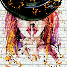 Схема вышивки «Девушка в шляпе»