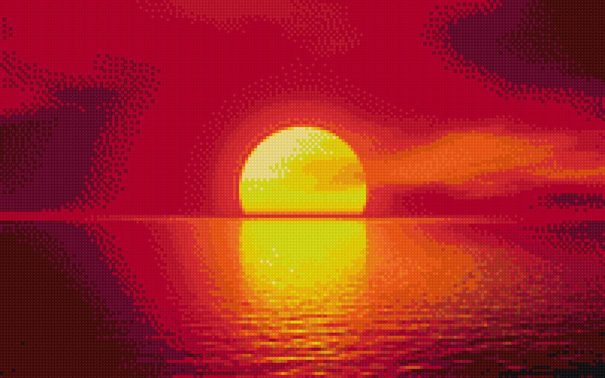 Закат - небо, солнце, закат, море - предпросмотр