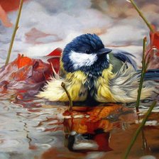 Схема вышивки «воробей»