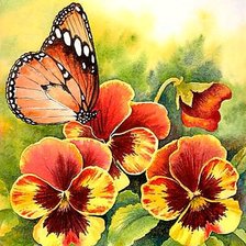 Схема вышивки «Анютины глазки»