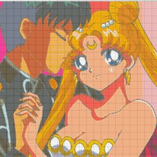 Схема вышивки «Принцесса Серенити и Принц Земли»