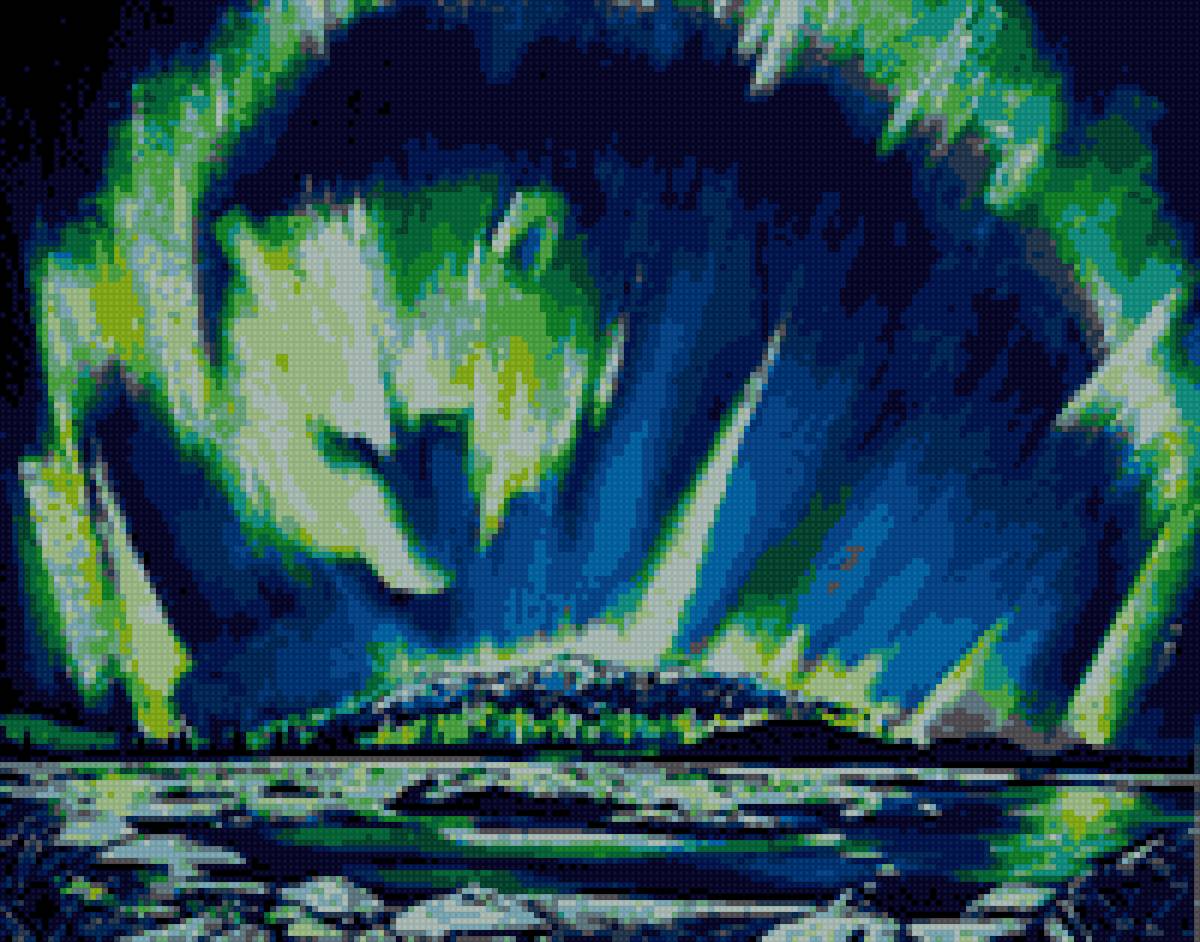 северное сияние в виде мишки - сияние, северное, мишка - предпросмотр