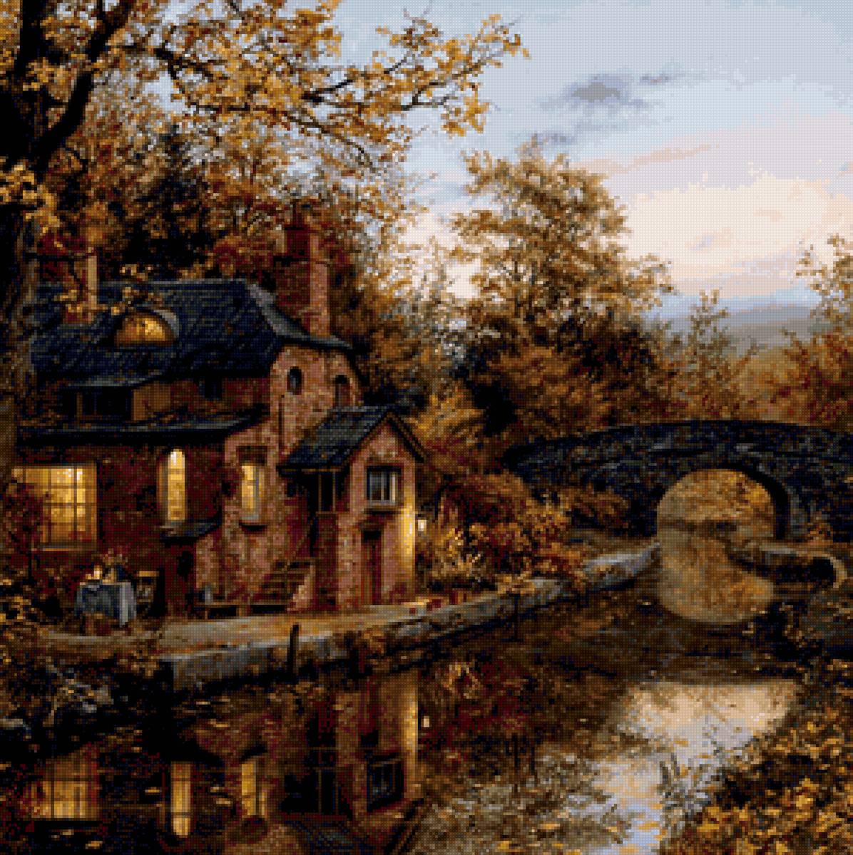 дом в лесу - дом, лес, осень - предпросмотр