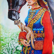 Схема вышивки «Девушка воин»