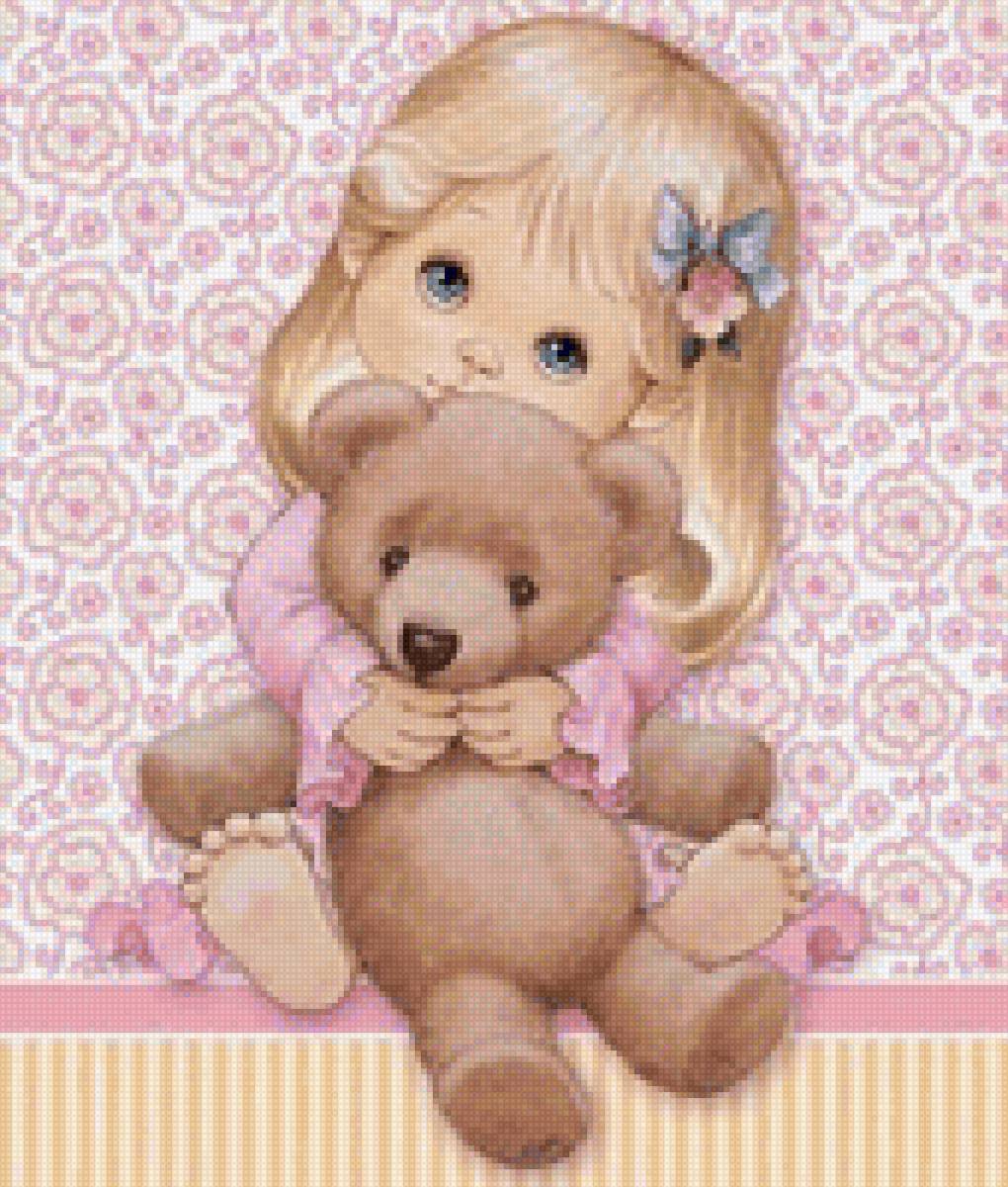 Детство - девочка, любимая игрушка - предпросмотр