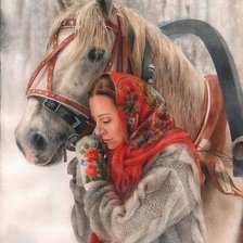 Схема вышивки «Зимняя прогулка»