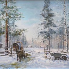 Схема вышивки «Домик в лесу»