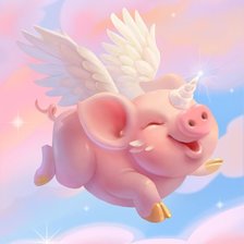 Схема вышивки «Свинка единорог»