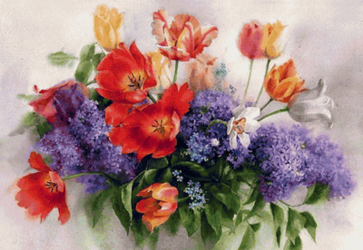 Весенний букет - цветы - предпросмотр