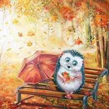 Схема вышивки «Ёжик на свидании»