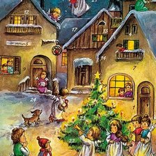 Схема вышивки «pueblo en Navidad»