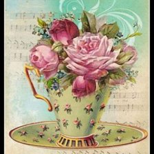 Схема вышивки «Цветы в чашке»