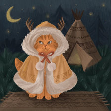 Схема вышивки «кошка северяночка»