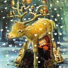 Схема вышивки «ciervo en Navidad»