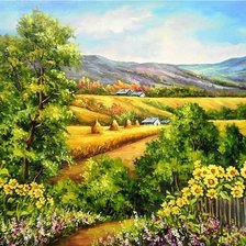 Схема вышивки «Paisagem. de  primavera,»