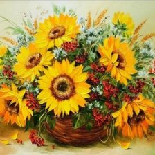 Схема вышивки «Подсолнухи»