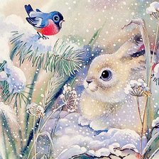 Схема вышивки «Заяц зимой»