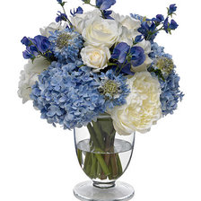 Схема вышивки «Гортензии и розы»