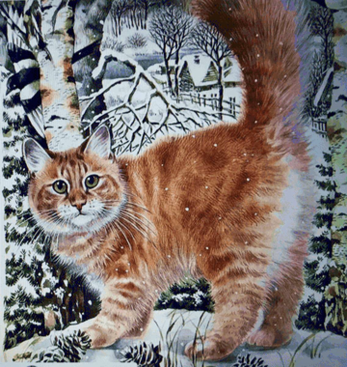 Gato. - animais.inverno. - предпросмотр