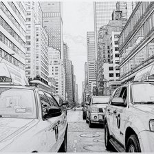 Схема вышивки «Улицы, Нью-йорка»