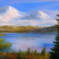 Схема вышивки «Горное озеро»