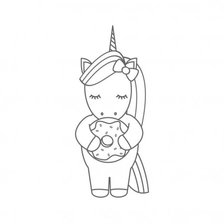 Схема вышивки «unicornio y donuts»