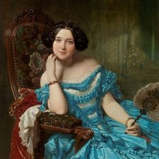 Dama vestida de azul