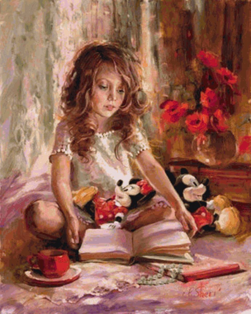 чтение - ирен шери, живопись, дети - предпросмотр