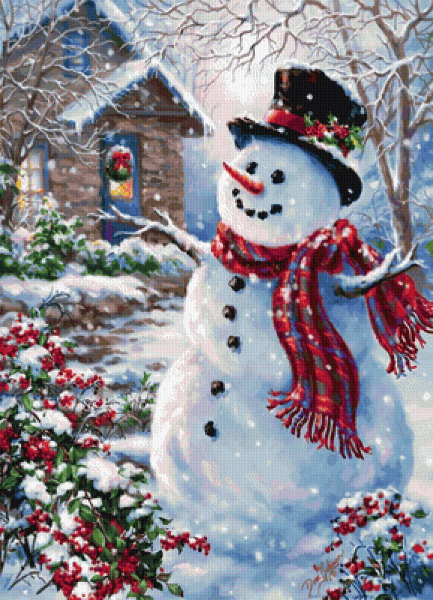 Снеговик - зима - предпросмотр