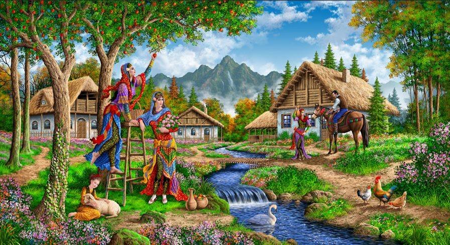 деревня в горах - пейзажи - оригинал