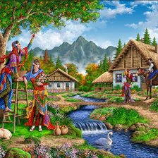 деревня в горах